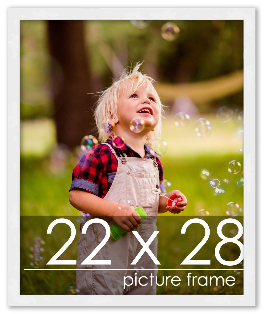 Classic Modern White Picture Frame - UV Acrylic, Foam Board Backing, Hanging Hardware